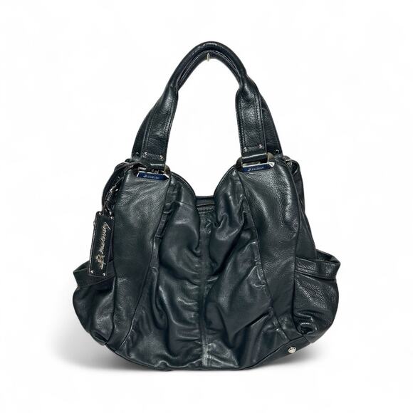 B Makowsky Shoulder Handbag Soft Genuine Leather Slouchy Hobo Bag Black Large - Picture 1 of 12